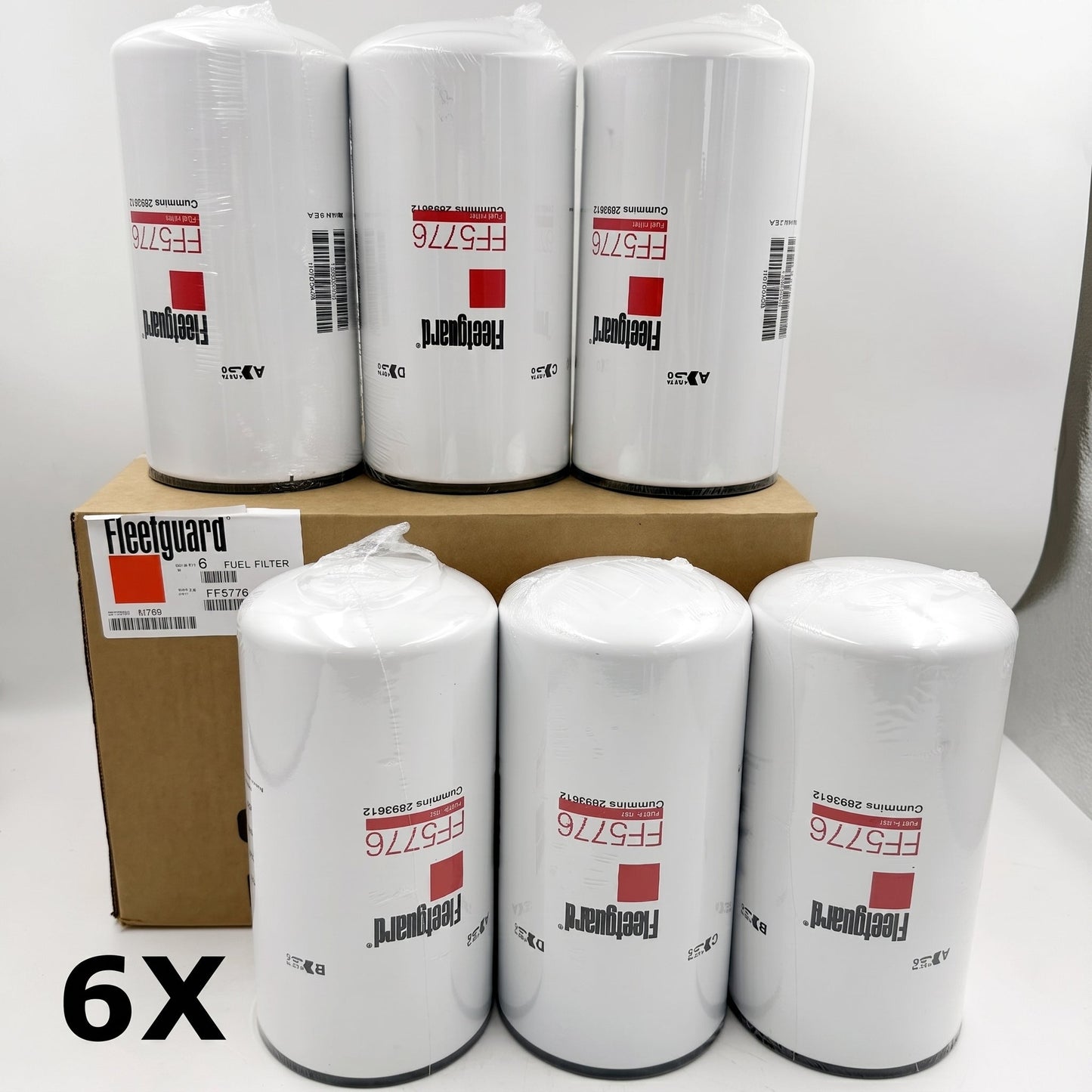 Fleetguard FF5776 Fuel Filter 6-Pack | OEM for Cummins ISX ISX15 QSX | Replaces 2893612