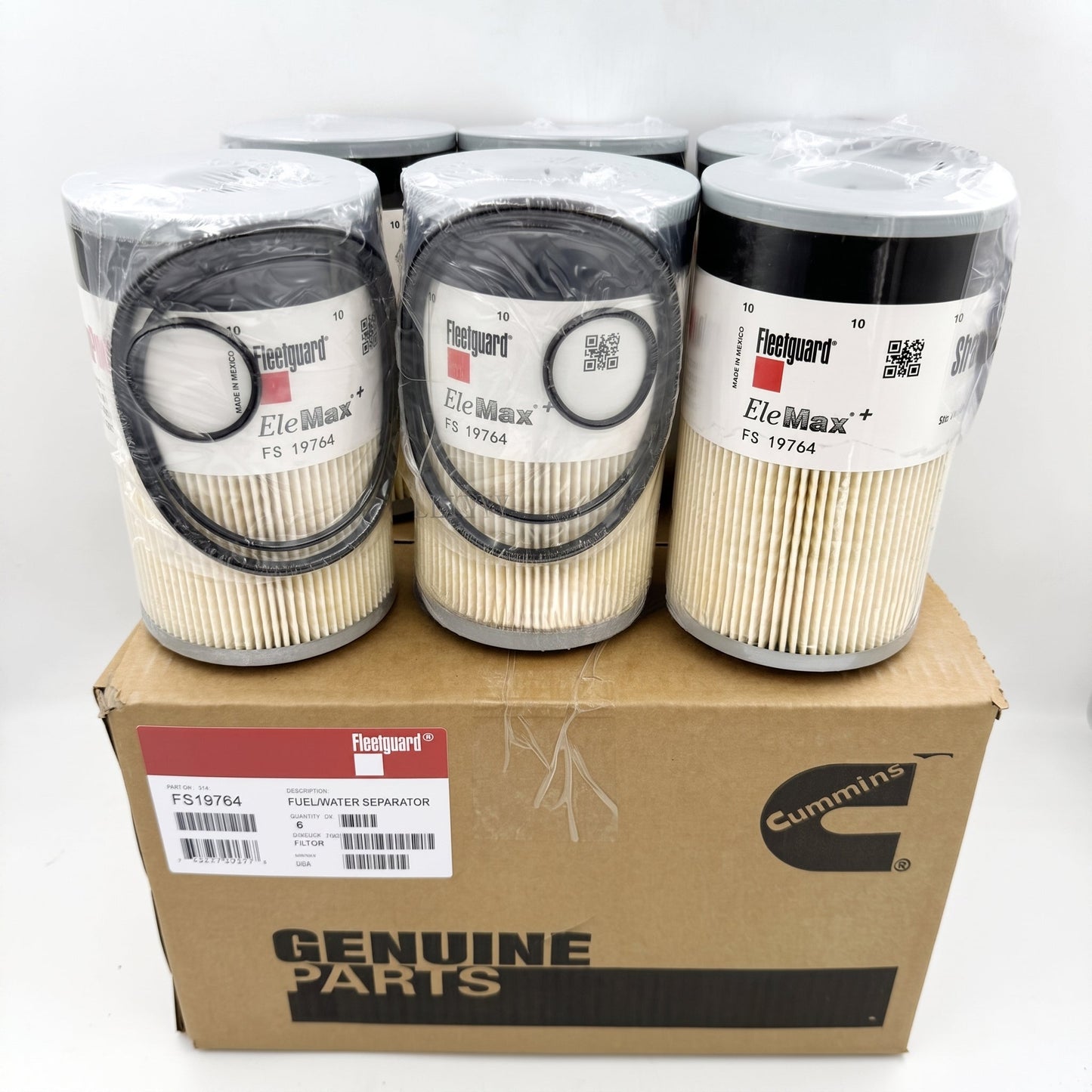 Fleetguard FS19764 Fuel Water Separator 6-Pack | OEM EleMax for Cummins ISX & Davco Fuel Pro